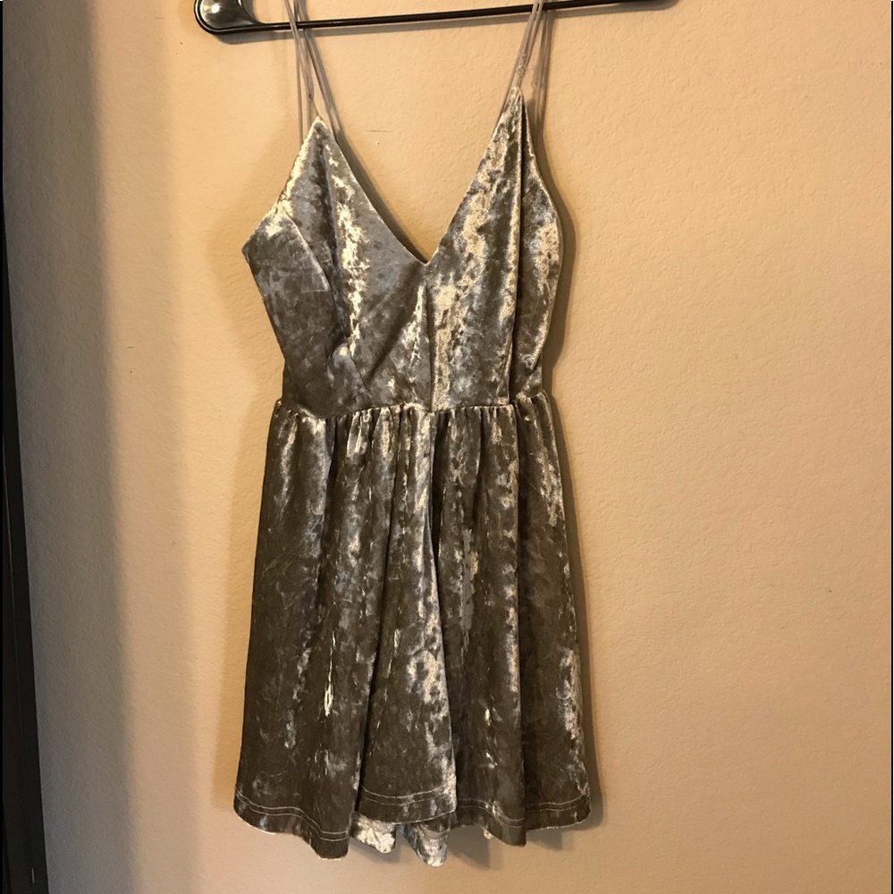 Gold Romper Velour Skort